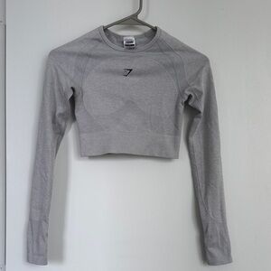 Gym Shark Gray Long Sleeve Crop Top